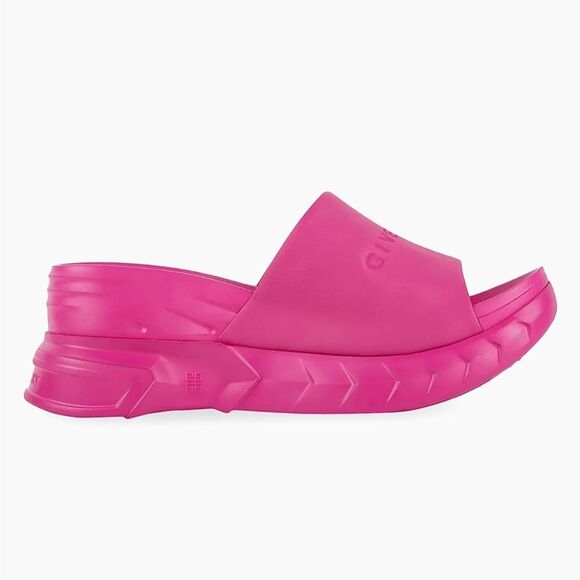 Givenchy Pink Leather Marshmallow Wedge Sandals NIB 40 - Picture 3 of 11